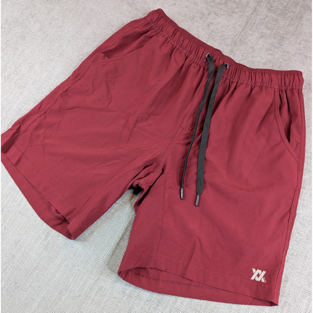 Dixxon Athletic Shorts Mens M Burgundy Lined Zipper Pocket Performance Gym